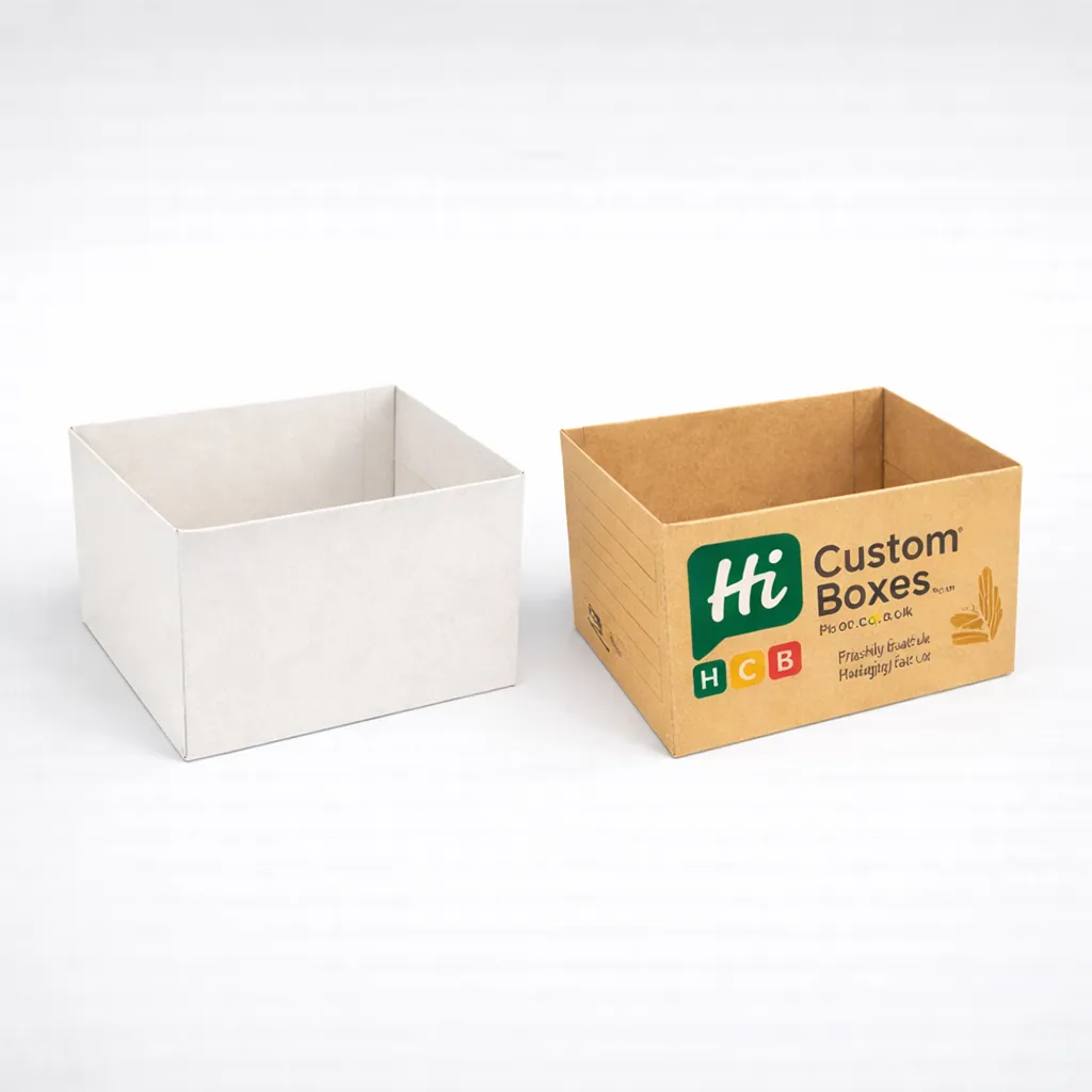 Two premium flip-top magnetic boxes, one blank white and one featuring elegant red panini branding.